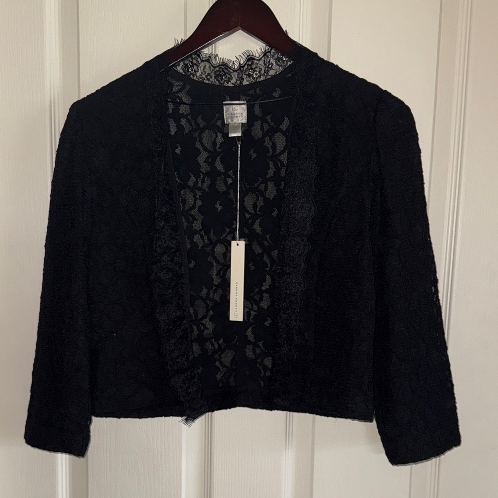 LC Lauren Conrad Black Lace Cardigan